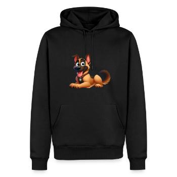 berger allemand - Sweat à capuche Premium bio Homme - noir - Devant - Nico (187cm)