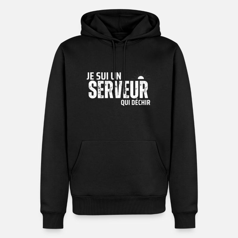 Ich bin ein rockender Kellner - Männer Premium Bio Hoodie - Schwarz
