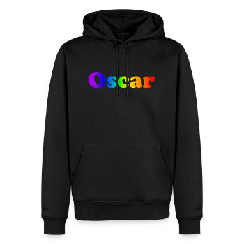 Oscar - Sweat à capuche Premium bio Homme - noir - Devant - Nico (187cm)
