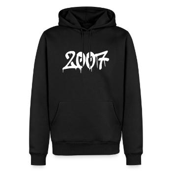 Rap Graffiti Design for Fans 2007 Year - Men’s Premium Organic Hoodie - black - Front - Nico (187cm)