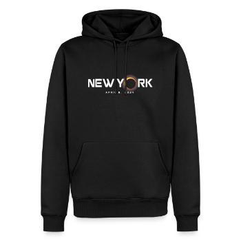 New York 2024 Eclipse Souvenir April 8 - Men’s Premium Organic Hoodie - black - Front - Nico (187cm)