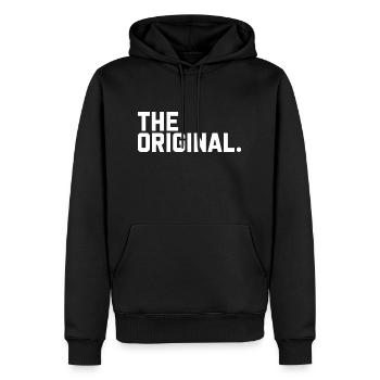 L’original - Sweat à capuche Premium bio Homme - noir - Devant - Nico (187cm)