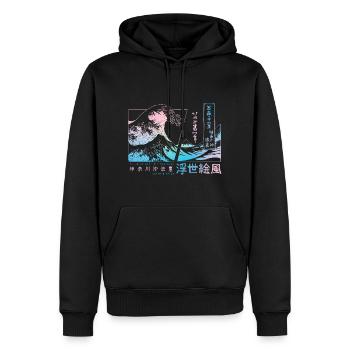 the big wave off Kanagawa, Japan - Men’s Premium Organic Hoodie - black - Front - Nico (187cm)