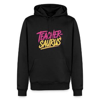 Teacher-saurus 12 - Männer Premium Bio Hoodie - Schwarz - Vorne - Nico (187cm)