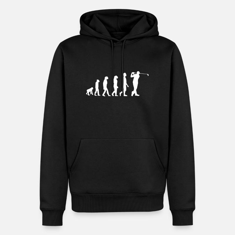 Golf Golfer Evolution - Männer Premium Bio Hoodie - Schwarz