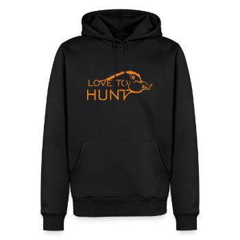 Love To Hunt - Men’s Premium Organic Hoodie - black - Front - Nico (187cm)