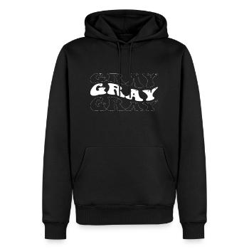 Drôle Gris Groovy 4 Hommes Femmes Cool Gray Tie Dye - Sweat à capuche Premium bio Homme - noir - Devant - Nico (187cm)