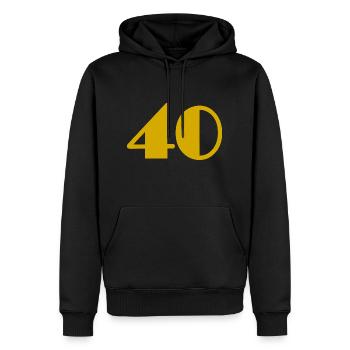40. 40 ANS. 40e ANNIVERSAIRE. ANNIVERSAIRE 40 ANS. - Sweat à capuche Premium bio Homme - noir - Devant - Nico (187cm)