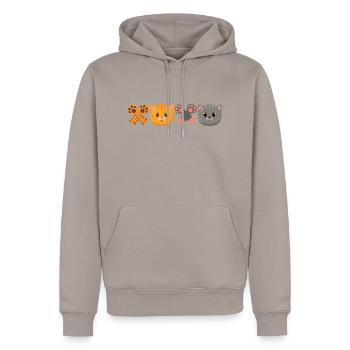 XOXO Chat - Sweat à capuche Premium bio Homme - taupe - Devant - Nico (187cm)