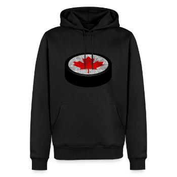 Rondelle de hockey d’Équipe Canada - Sweat à capuche Premium bio Homme - noir - Devant - Nico (187cm)