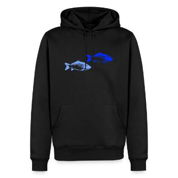 Poissons 2 - Sweat à capuche Premium bio Homme - noir - Devant - Nico (187cm)