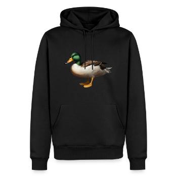 Ente Erpel - Männer Premium Bio Hoodie - Schwarz - Vorne - Nico (187cm)