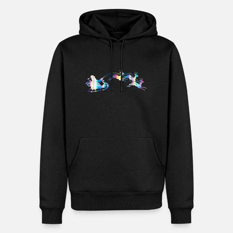 Weihnachtsmann-Schlitten - Männer Premium Bio Hoodie - Schwarz