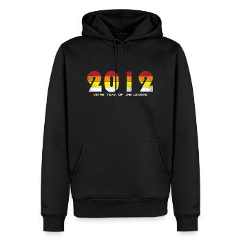 Millésime 2012 - L’année de la légende - Rétro 12 - Sweat à capuche Premium bio Homme - noir - Devant - Nico (187cm)