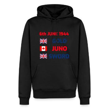D-day (British & Canadian) design - Men’s Premium Organic Hoodie - black - Front - Nico (187cm)