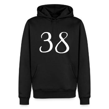 38 - Sweat à capuche Premium bio Homme - noir - Devant - Nico (187cm)