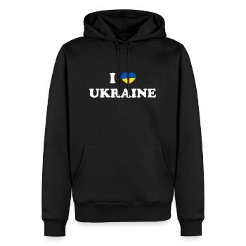 i love ukraine - Männer Premium Bio Hoodie - Schwarz - Vorne - Nico (187cm)
