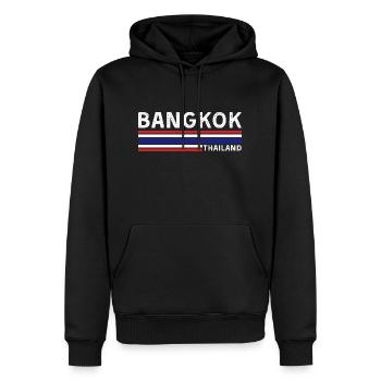 T-shirt drapeau de la Thaïlande Bangkok - Sweat à capuche Premium bio Homme - noir - Devant - Nico (187cm)