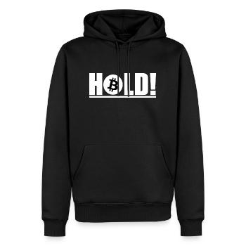 Crypto Hold Currency Bitcoin Digital Coin Merch - Männer Premium Bio Hoodie - Schwarz - Vorne - Nico (187cm)