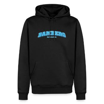 BAMBERG - Männer Premium Bio Hoodie - Schwarz - Vorne - Nico (187cm)