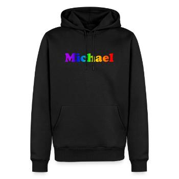 Michael - Männer Premium Bio Hoodie - Schwarz - Vorne - Nico (187cm)