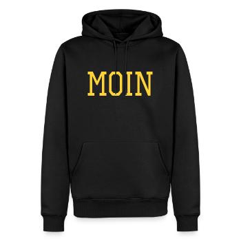 Moin lustige Sprüche - Männer Premium Bio Hoodie - Schwarz - Vorne - Nico (187cm)