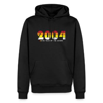 Millésime 2004 - L’année de la légende - Rétro 20 - Sweat à capuche Premium bio Homme - noir - Devant - Nico (187cm)