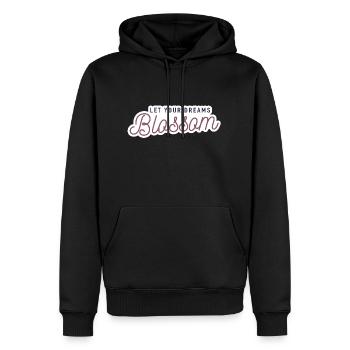 Let your dreams blossom - Männer Premium Bio Hoodie - Schwarz - Vorne - Nico (187cm)