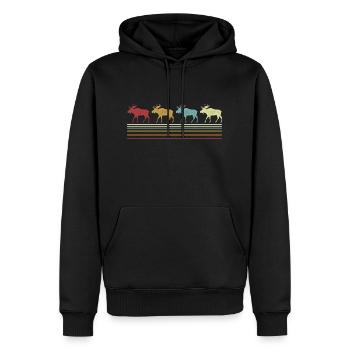 Retro Elch Liebhaber Lustiger Elch Vintage - Männer Premium Bio Hoodie - Schwarz - Vorne - Nico (187cm)