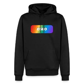 OSLO GAY PRIDE - Men’s Premium Organic Hoodie - black - Front - Nico (187cm)