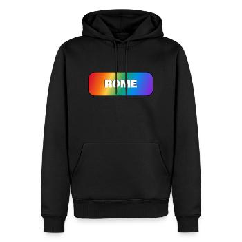 Rome Italie Gay Pride - Sweat à capuche Premium bio Homme - noir - Devant - Nico (187cm)