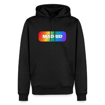 Gay Pride Madrid Espagne LGBTQ - Sweat à capuche Premium bio Homme - noir - Devant - Nico (187cm)