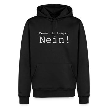 Nei - Männer Premium Bio Hoodie - Schwarz - Vorne - Nico (187cm)