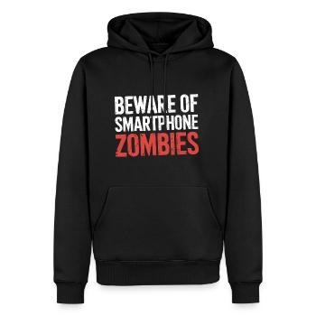 Beware Of Smartphone Zombies 7 - Männer Premium Bio Hoodie - Schwarz - Vorne - Nico (187cm)