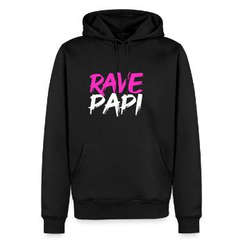 Techno House Electro Festival Hardstyle Rave Dad - Männer Premium Bio Hoodie - Schwarz - Vorne - Nico (187cm)