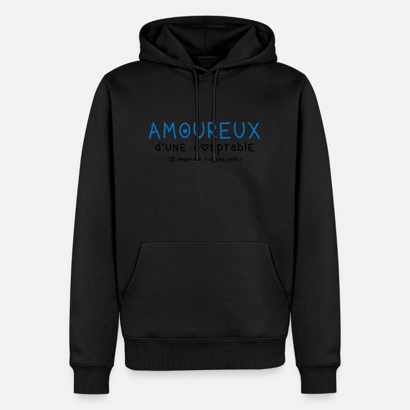 Amoureuse d une comptable - Sweat à capuche Premium bio Homme - noir