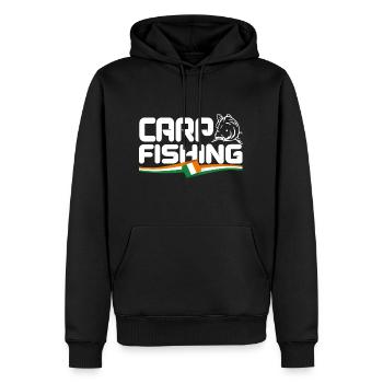 Carp Fishing Irlande - Sweat à capuche Premium bio Homme - noir - Devant - Nico (187cm)