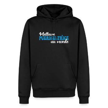 La Meilleure Puéricultrice Au Monde - Sweat à capuche Premium bio Homme - noir - Devant - Nico (187cm)