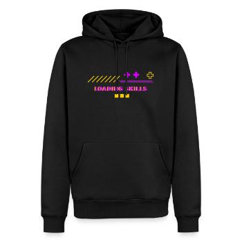 Compétences de chargement - Sweat à capuche Premium bio Homme - noir - Devant - Nico (187cm)