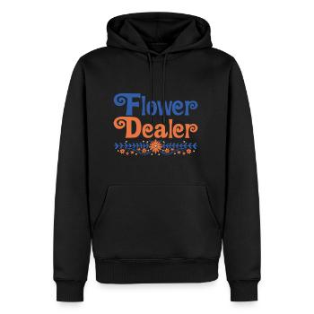 Flower Dealer 4 - Männer Premium Bio Hoodie - Schwarz - Vorne - Nico (187cm)