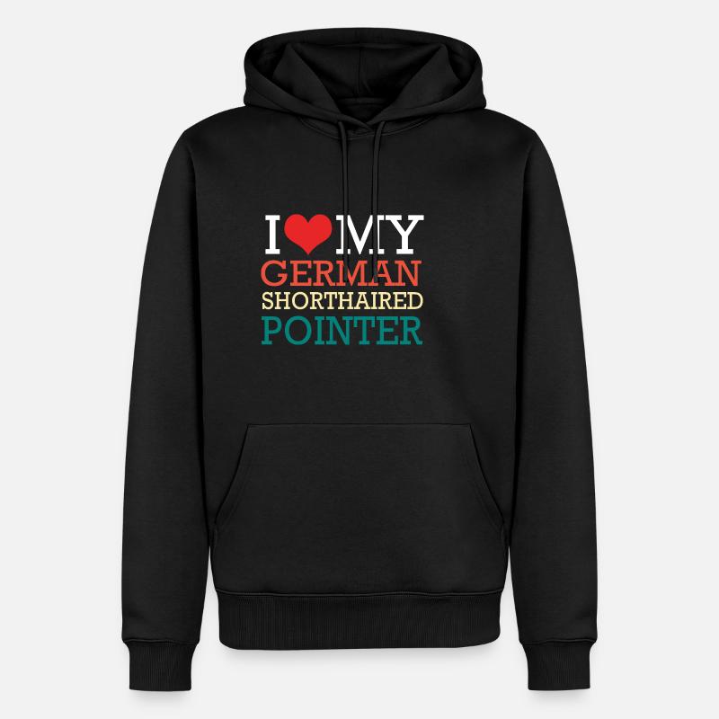German Pointer Hund Deutsch Kurzhaar - Männer Premium Bio Hoodie - Schwarz