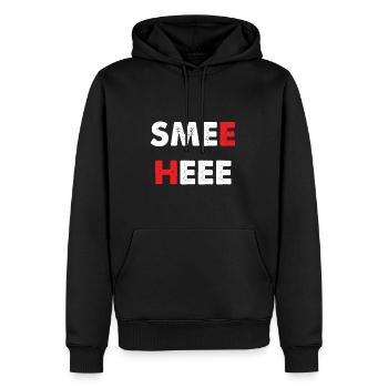 Smee Heee White - Inspired by Red Dwarf - Men’s Premium Organic Hoodie - black - Front - Nico (187cm)