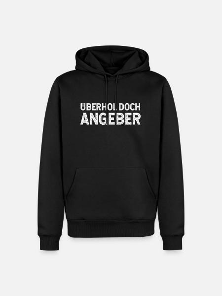 Überhol doch Angeber - Männer Premium Bio Hoodie - Schwarz