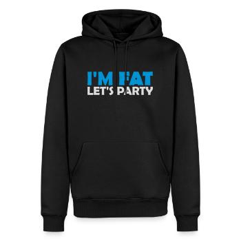 im fat lets party - Männer Premium Bio Hoodie - Schwarz - Vorne - Nico (187cm)
