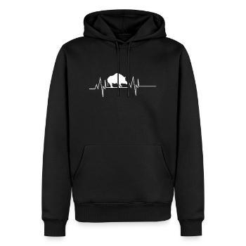 Battement de cœur de sanglier - Sweat à capuche Premium bio Homme - noir - Devant - Nico (187cm)