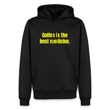 Coffee Si Die beste Medizin Lustige Zitate - Männer Premium Bio Hoodie - Schwarz - Vorne - Nico (187cm)