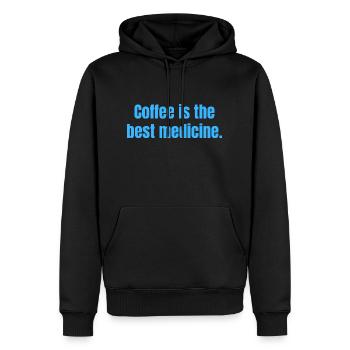 Coffee Si Die beste Medizin Lustige Zitate - Männer Premium Bio Hoodie - Schwarz - Vorne - Nico (187cm)