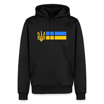 Ukraine - Sweat à capuche Premium bio Homme - noir - Devant - Nico (187cm)