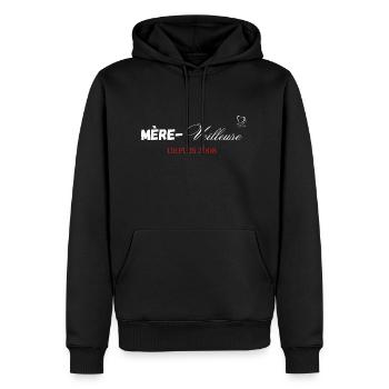 Mère veilleuse depuis 2008 - Sweat à capuche Premium bio Homme - noir - Devant - Nico (187cm)