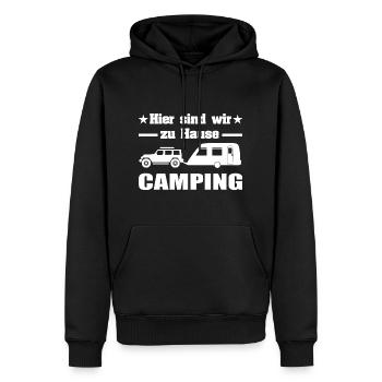 Camping - Männer Premium Bio Hoodie - Schwarz - Vorne - Nico (187cm)